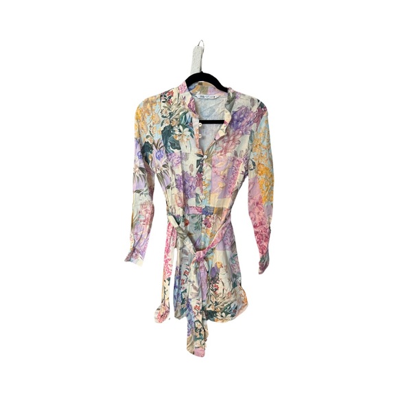 NWT ZARA Floral Button Up Linen Dress size small 🔥Bloggers Favorite🔥ZARA - Picture 4 of 5